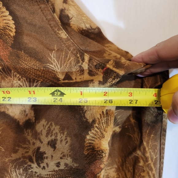Cabela's Pheasant Print Brown Patterned Men's ButtonDown Long Sleeve Shacket 2XL - Picture 10 of 10
